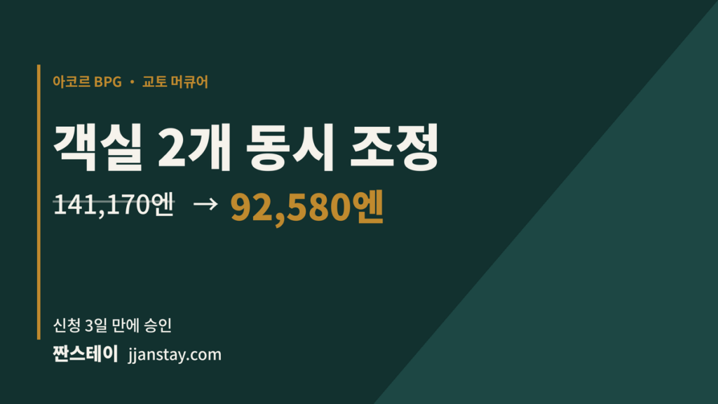 객실 2개 동시 조정